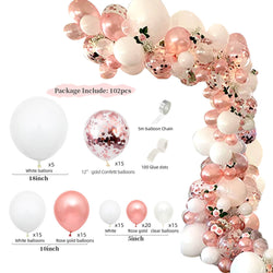 102pcs Golden Rose Balloon Garland Arch Kit for Birthday/Wedding/Baby Shower Party Decoration-ueventsupplies