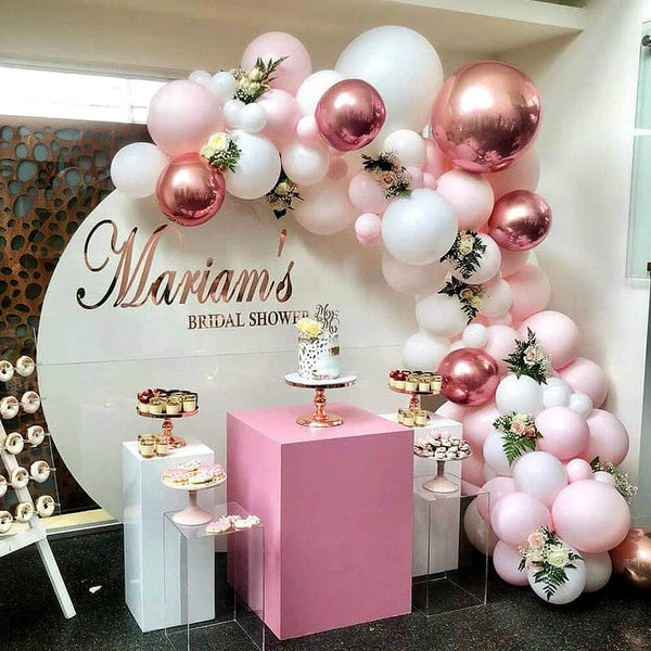 109pcs Macaron Powder Silver Balloon Kit Girls' Birthday Party Baby Shower Decoration-ueventsupplies