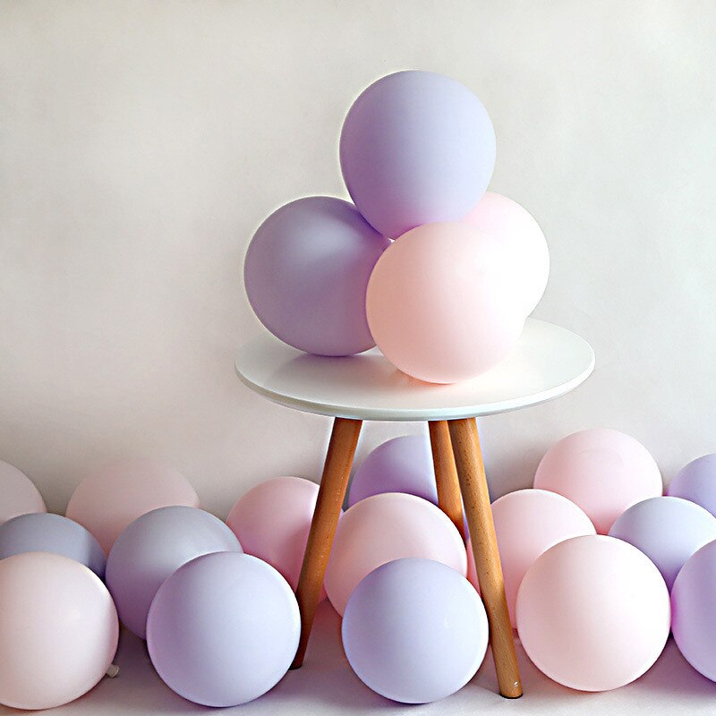 114PCS Macaron Pink Purple Balloon with Palm Leaves Garland Kit for Birthday/Wedding/Baby Shower Party Decoration-ueventsupplies