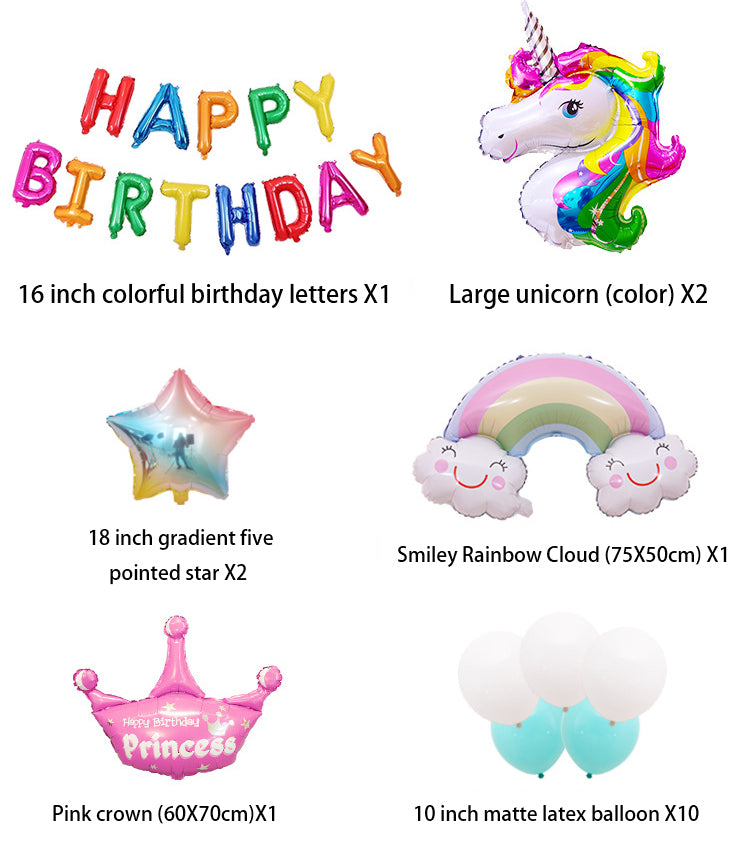 Rainbow Unicorn Balloon Kit for Birthday Party Unicorn Theme Party Decoration