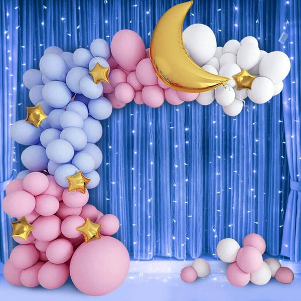 119pcs Blue-Pink-White Balloon Kit Gender Reveal, Baby Boy Or Girl 1st Birthday, House Warming Party Decoration-ueventsupplies