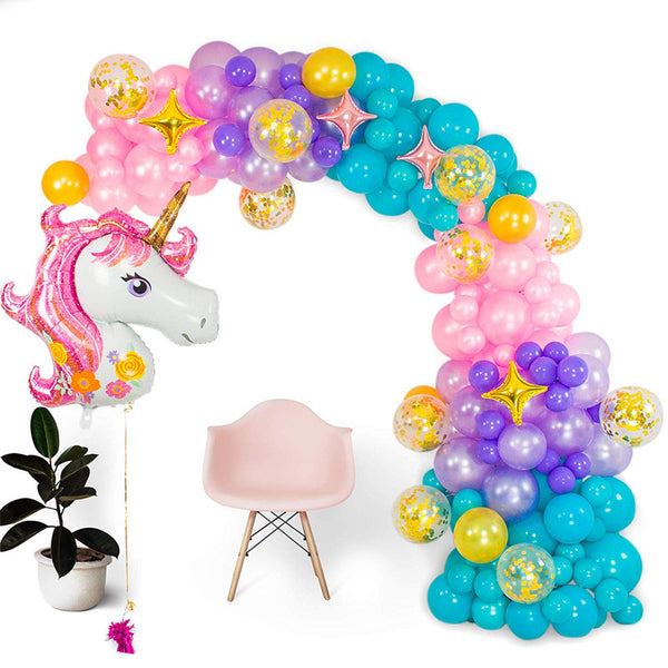 Color Unicorn Themed Balloon Kit for Baby Shower Kids Birthday Decoration