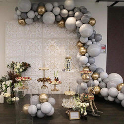 179pcs Macaron Gray Balloon Kit Baby Shower Birthday Party Wedding Decoration-ueventsupplies