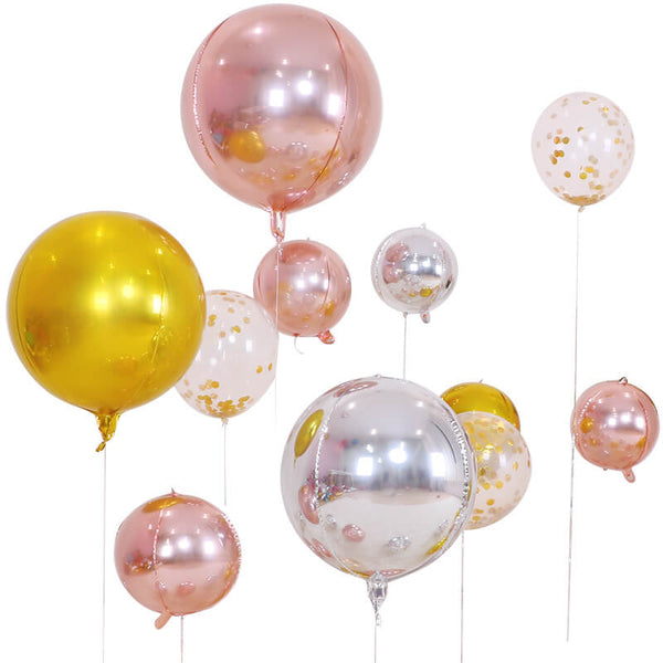 20pcs 4D Orbz Balloons | Round Sphere Aluminium Foil Mylar Balloon Party Decor