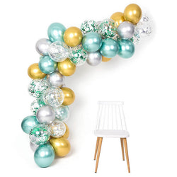 50pcs Green Gold Silver Metallic Balloons Garland Arch Kit for Jungle Theme Party Decor Baby Shower Birthday Decoration-ueventsupplies