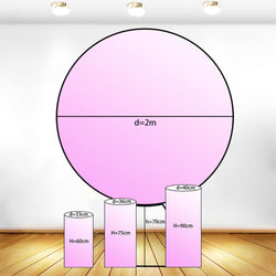 6.5ft Round Circle Backdrop + Circle Stand + 3 Cylinders + 3 Pedestal Covers-ueventsupplies