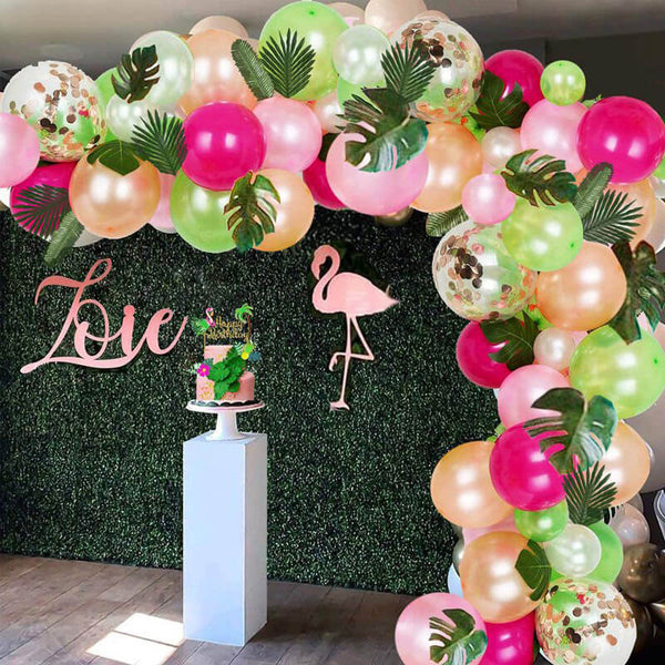 83pcs Tropical Plam Leave Balloons Garland Kit Wild One Birthday Decoration Jungle Theme Party Decor-ueventsupplies