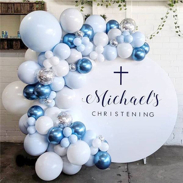 104pcs Blue Silver Balloon Arch Garland Kit - Balloon Kit for Wedding Birthday Baby Shower Decorations-ueventsupplies