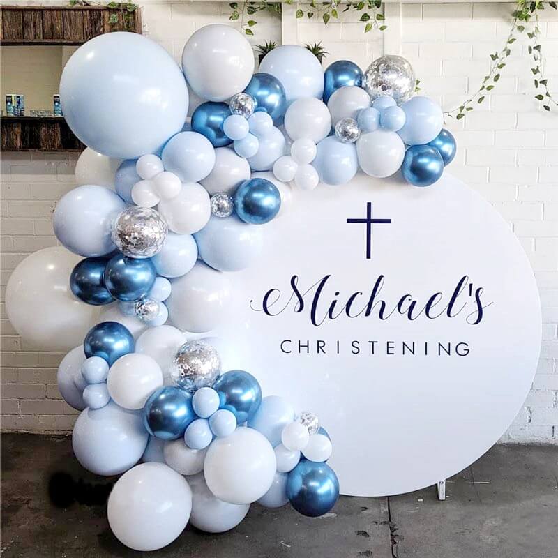 104pcs Blue Silver Balloon Arch Garland Kit - Balloon Kit for Wedding Birthday Baby Shower Decorations-ueventsupplies