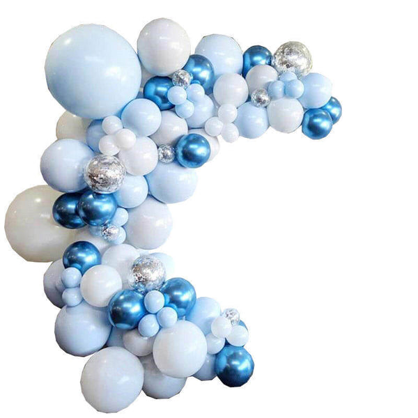 104pcs Blue Silver Balloon Arch Garland Kit - Balloon Kit for Wedding Birthday Baby Shower Decorations-ueventsupplies