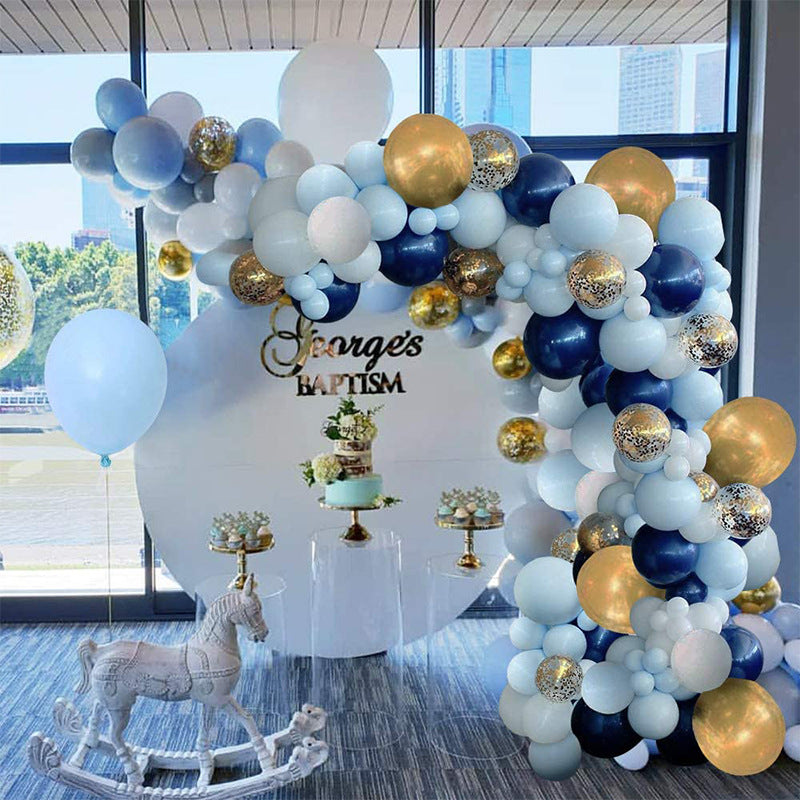 Blue and Gold Garland Balloon Kit for Birthday/Baby Shower Decoration