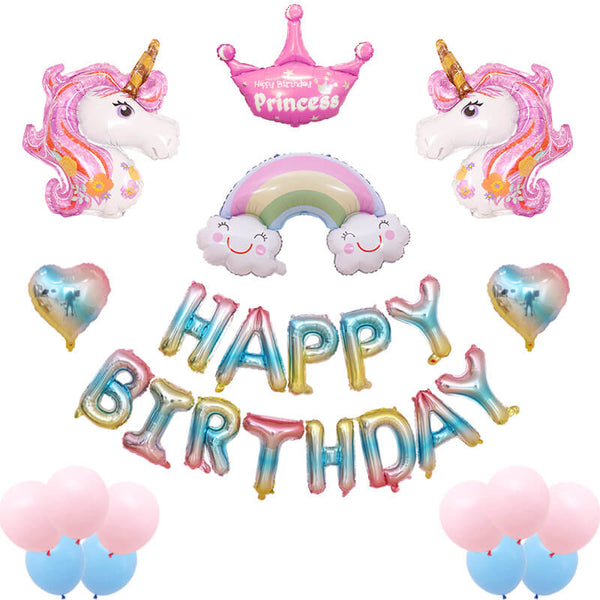 Gradient Pink Unicorn Balloon Kit for Birthday Party Unicorn Theme Party Decoration