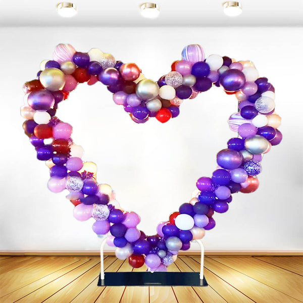 Party & Hoop Balloon Heart Shape Loop Flower Arch Photo Booth Backdrop Stand Heart Backdrop-ueventsupplies