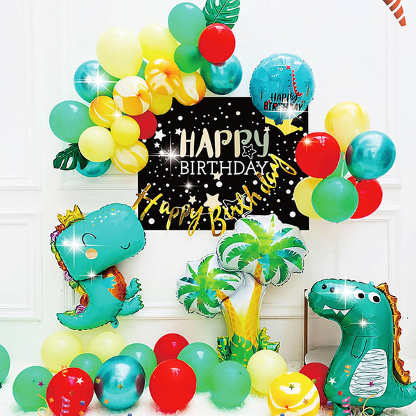 Dinosaur Theme Kids Birthday Party Decoration Set with Backdrop