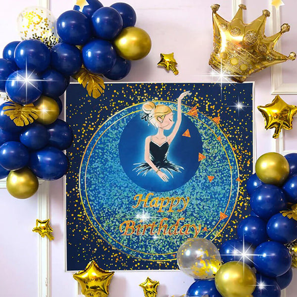 Royal Blue Theme Kids Birthday Party Decoration Set with Backdrop