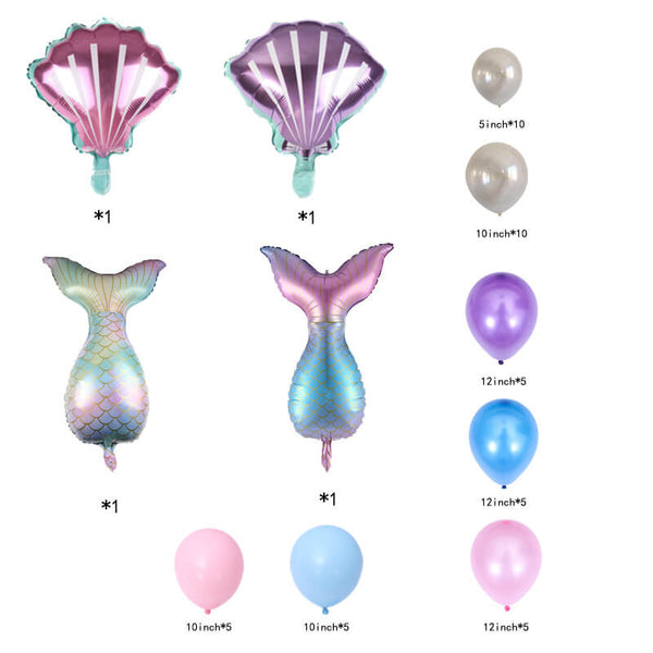 Mermaid Tail Balloon Kit for Birthday Party and Mermaid Theme Party Decoration