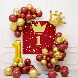 Red and Gold Backdrop Balloon Kit for Party Decoration