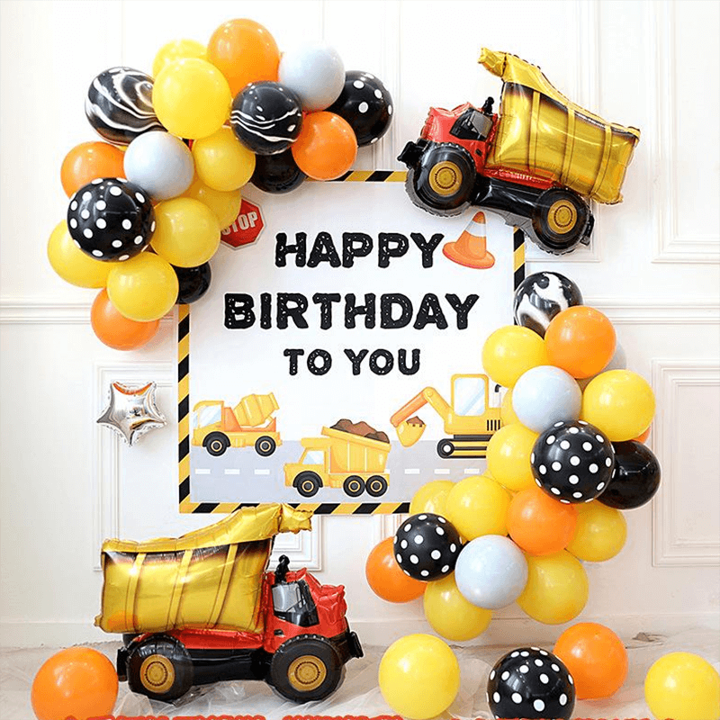Colorful Truck Themed Balloon Kit for Boys Birthday Party Decoration