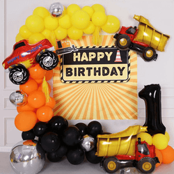 Construction Truck Theme Balloon Kit for Boys Birthday Party Decoration