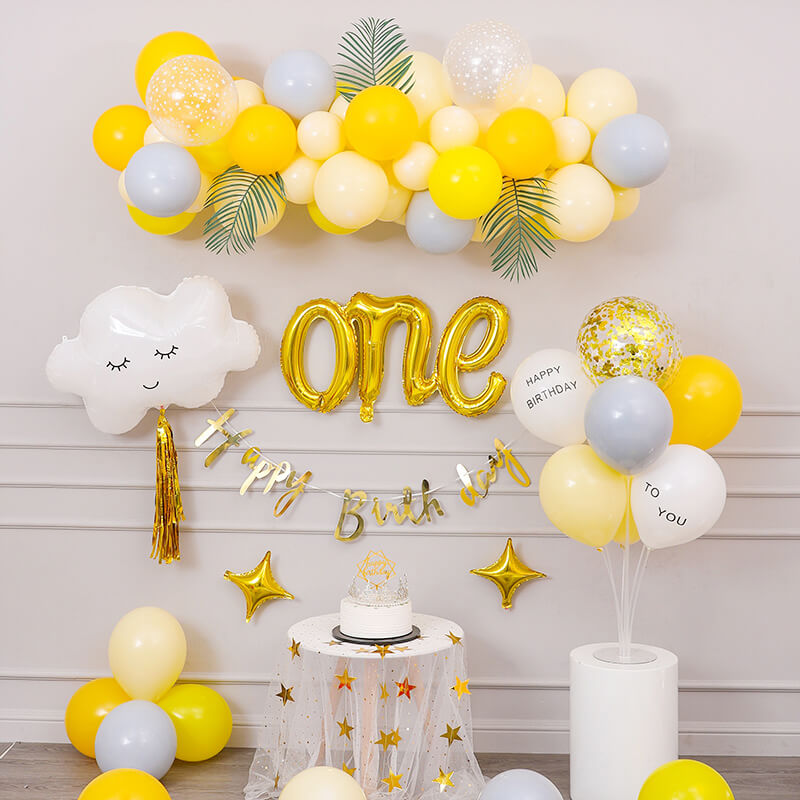 Yellow Balloon Kit for Girl's Birthday Party & Baby Shower Decoration
