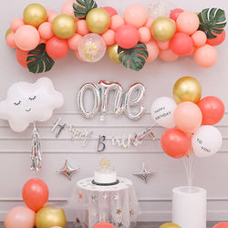 Pink & Gold Balloon Kit for Girl's First Birthday Party & Baby Shower Decoration