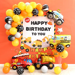 Fire Truck Themed Balloon Kit for Boys Birthday Party Decoration