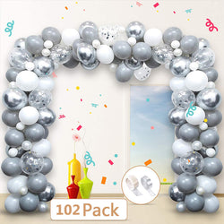 Silver and White Garland Balloon Kits for Wedding/Bridal Shower Decoration
