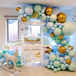 124pcs Macaron with Gold Balloon Arch Garland Kit - Balloon Kit for Wedding Birthday Baby Shower Decorations-ueventsupplies