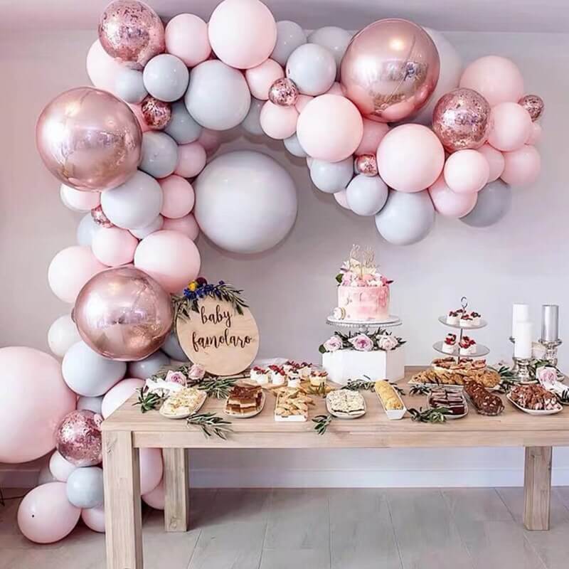 167pcs Macaron with Rose Gold Balloon Arch Garland Kit - Balloon Kit for Wedding Birthday Baby Shower Decorations-ueventsupplies