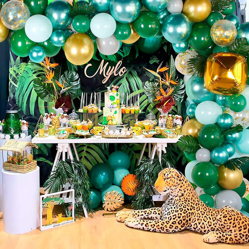 Green Balloon Garland Arch Kit Jungle Theme Birthday Party