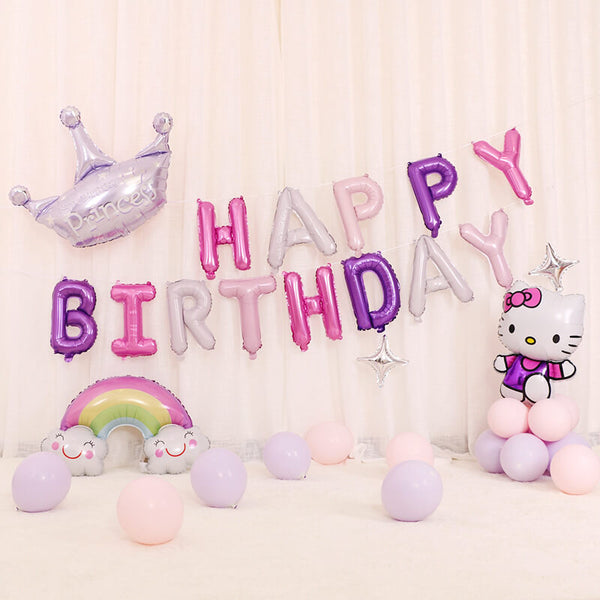 Kitty HAPPY BIRTHDAY Balloon Kit for Girls' Birthday Party Decoration