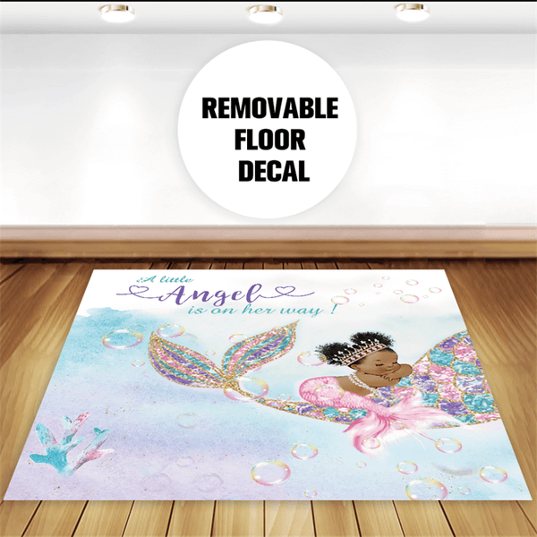 Custom Removable Mermaid Floor Decal for Baby Shower Birthday Party Decor