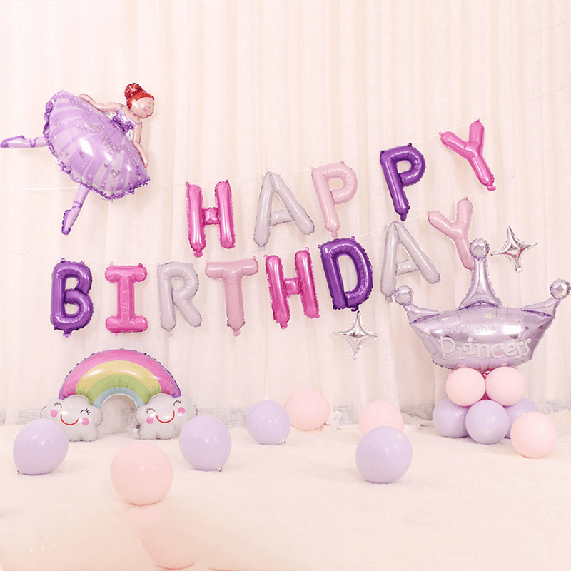 Princess HAPPY BIRTHDAY Balloon Kit for Girls' Birthday Party Decoration