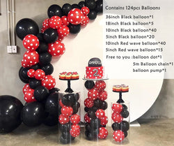 124pcs Dot Balloon Arch Red Black Balloons Garland Kit For Wedding Birthday Party Decorations Kids Baby Shower Party Supplies-ueventsupplies