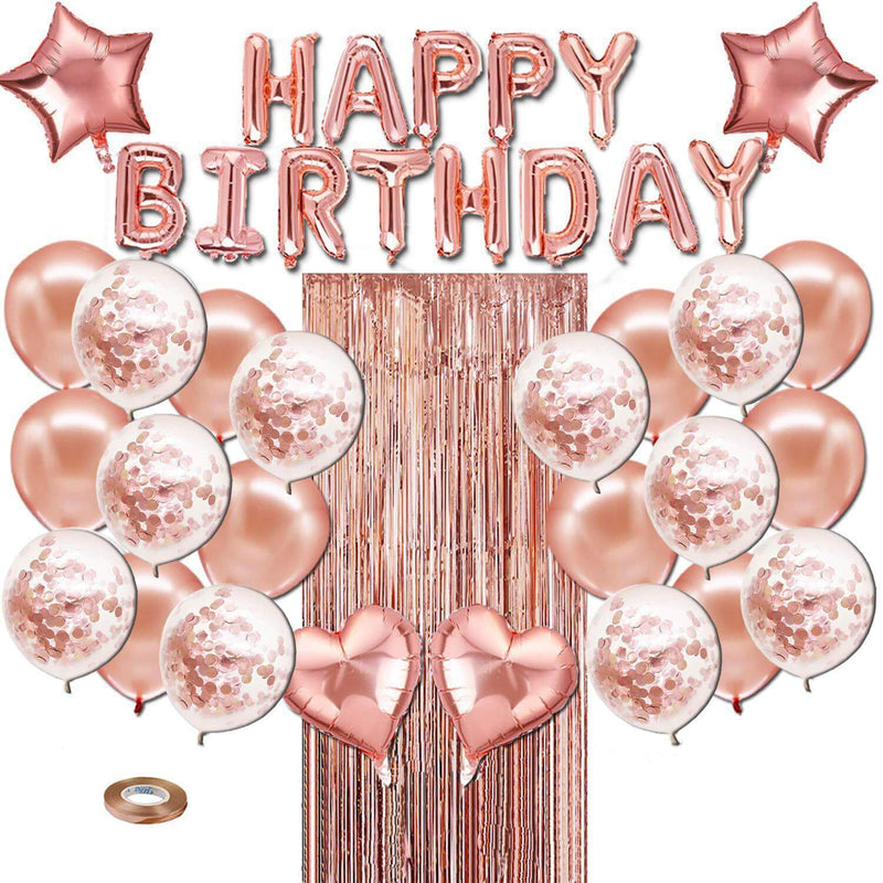 Rose Gold Balloon Fringe Curtain Kit Girl's Birthday Party Decoration Sweet 16 Birthday Decor-ueventsupplies