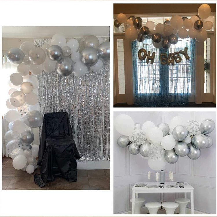 Silver and White Garland Balloon Kits for Wedding/Bridal Shower Decoration