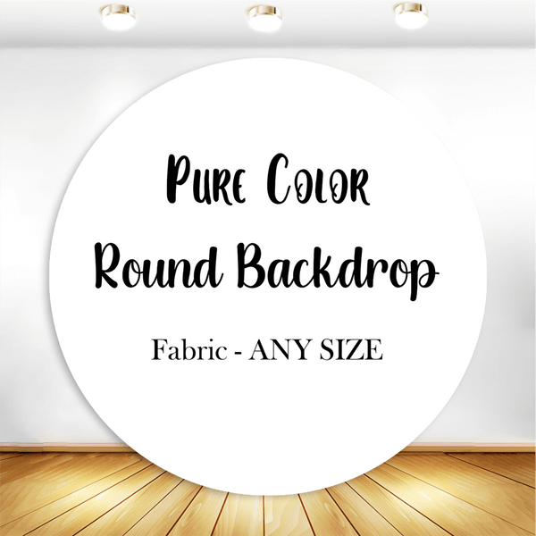 Custom White Round Fabric Backdrop Pure Color-ueventsupplies